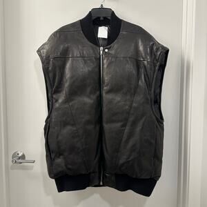 $4090 NEW Rick Owens Duvet Oversize Lambskin Leather Vest